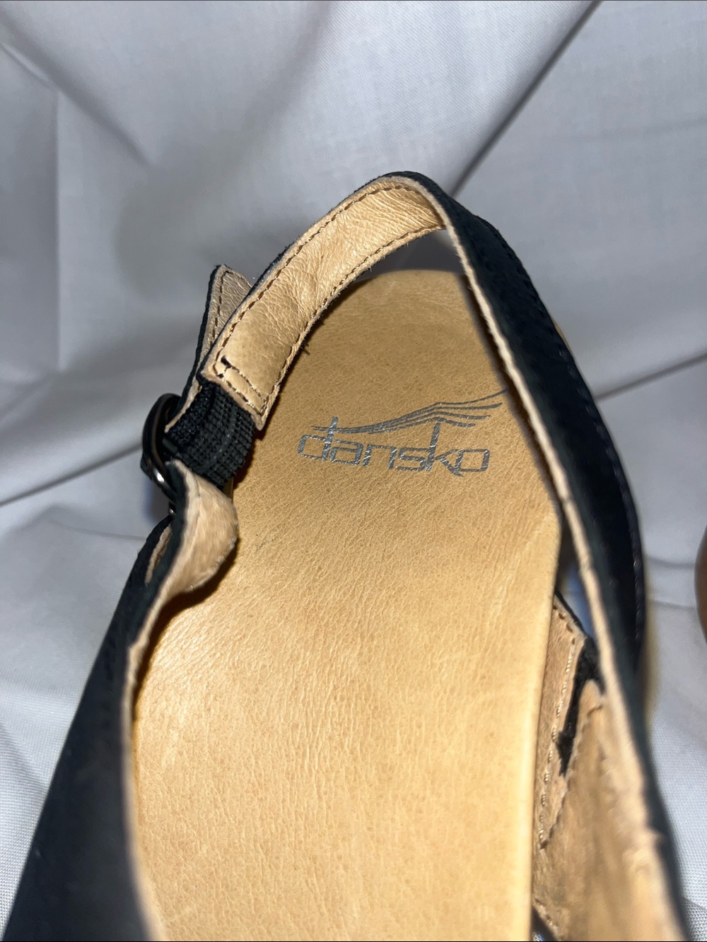 Dansk Black Crisscross Slingback Wedge Sandals - Picture 3 of 9
